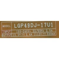 FUENTE PARA TV LG / NUMERO DE PARTE EAY64511108 / EAX67189201 (1.0) / LGP49DJ-17U1 / CCL:CCP-3400ST / 64511108 / EAX67189201 / MODELO 49UT640S0UA